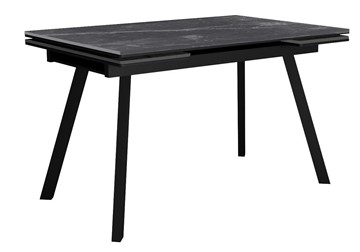 Керамический кухонный стол DikLine SKA125 Керамика Серый мрамор/подстолье черное/опоры черные (2 уп.) в Мурманске