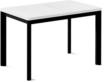 Кухонный раскладной стол Токио-1L (ноги металлические черные, белый цемент) в Мурманске
