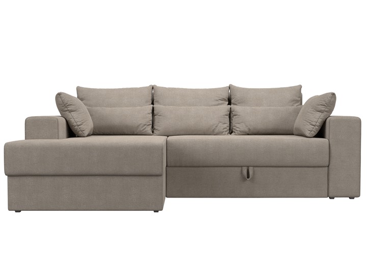 Угловой диван с оттоманкой Майами, Бежевый (рогожка) в Мурманске купить понизкой цене 68781 р