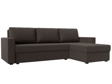 Угловой диван с оттоманкой Траумберг Лайт, Амур коричневый (Рогожка) в Мурманске