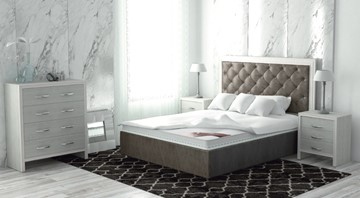 Кровать с механизмом 2-спальная Сарма Манхэттен 160х200 (с коробом), высота спинки - 140 см в Мурманске