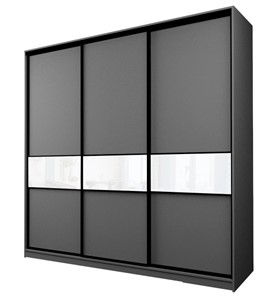 Шкаф 3-х дверный MAX МШ-27-6-24-999, Профиль Черный/Цвет Графит/с белой пленкой Oracal в Мурманске