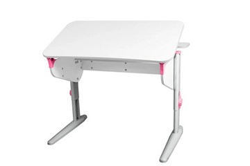 Детский стол-трансформер 5/100 (СУТ.46) + Polka_z 5/500 (2 шт) Рамух белый/серый/розовый в Мурманске