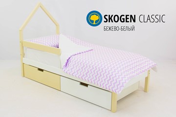 Детская кровать-домик мини Skogen бежево-белый в Мурманске