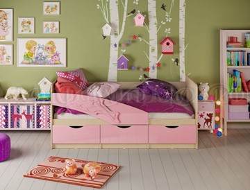 Кровать в детскую Дельфин, Розовый глянец 80х180 в Мурманске