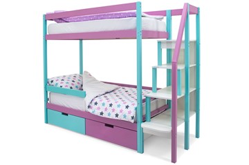 Двухэтажная детская кровать Svogen мятный-лаванда в Мурманске