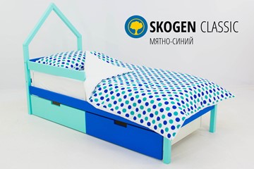 Кровать-домик детская мини Skogen мятно-синий в Мурманске