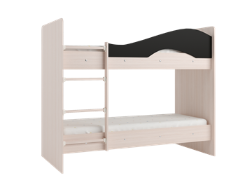 Детская  двухъярусная кровать Мая с 2 ящиками на щитах, корпус Млечный дуб, фасад Венге в Мурманске - предосмотр 3
