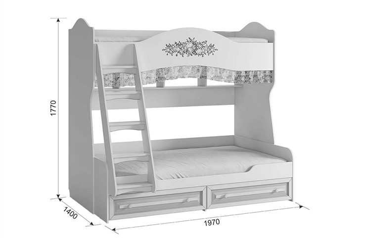Кровать 2-ярусная Алиса (1974х1404х1765) в Мурманске - изображение 4