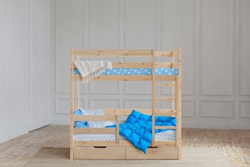 Детская кровать для девочки без крыши с ящиками, без покраски в Мурманске