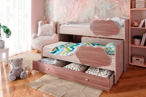 Детская 2-ярусная кровать Соник 1.6 с ящиком, Ясень Шимо в Мурманске - изображение