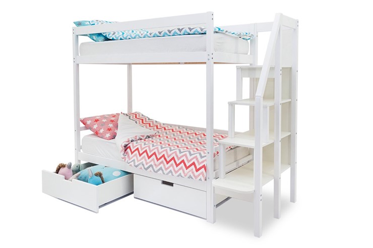 Детская 2-ярусная кровать Svogen белый в Мурманске - изображение 5