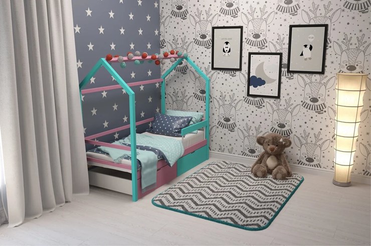 Кровать-домик в детскую Svogen лаванда-мятный в Мурманске - изображение 5