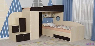 Детская кровать-шкаф Кадет-2, корпус Дуб, фасад Венге в Мурманске