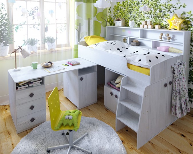 Кровать-чердак в детскую Малыш-5, цвет Винтерберг в Мурманске - изображение 7