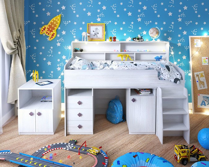 Кровать-чердак в детскую Малыш-5, цвет Винтерберг в Мурманске - изображение 8