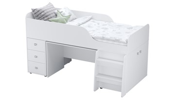 Кровать с лестницей с рабочей зоной POLINI Kids Simple 4500 Белый в Мурманске - предосмотр 6