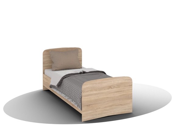 Односпальная кровать ВЕГА Кровать Кр-08 900 с плоским основанием (Сонома) в Мурманске - изображение