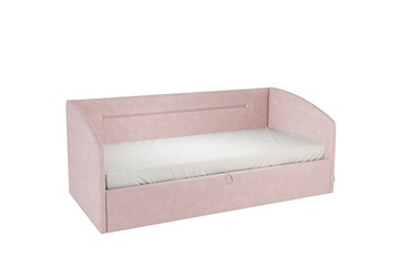 Кроватка 0.9 Альба (Софа), нежно-розовый (велюр) в Мурманске