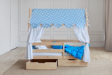 Кровать детская Домик с ящиками, без покраски в Мурманске - предосмотр 1