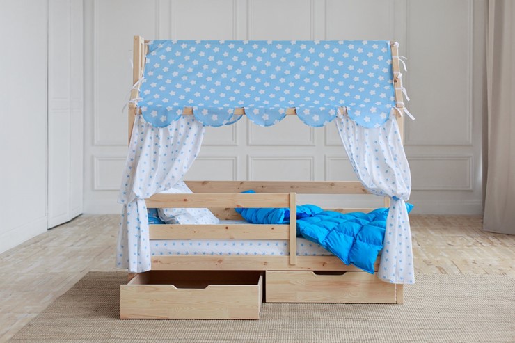 Кровать детская Домик с ящиками, без покраски в Мурманске - изображение 1