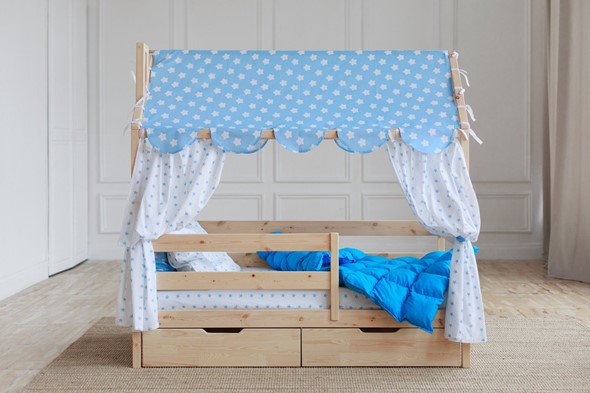Кровать детская Домик с ящиками, без покраски в Мурманске - изображение