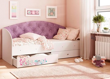 Односпальная детская кровать Эльза без бортика, Фиолетовый (латы) в Мурманске