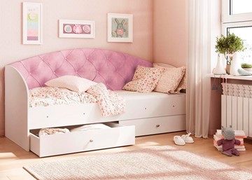 Детская кровать Эльза без бортика, Розовый (латы) в Мурманске