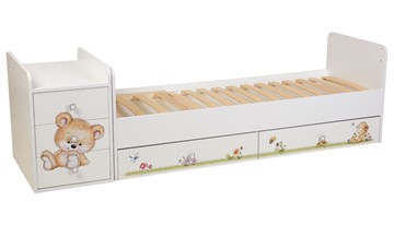 Детская кровать с комодом Фея 1100 Медвежонок Белый в Мурманске - предосмотр 2