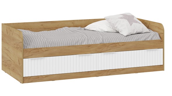 Кроватка Хилтон Тип 1 900 (Дуб Крафт Золотой/Белый матовый) в Мурманске - изображение