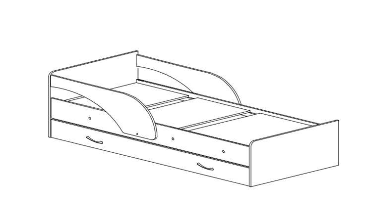 Детская кровать Максимка, цвет Млечный дуб в Мурманске - изображение 1