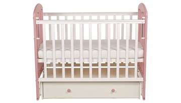 Кровать детская Polini kids Simple 328, белый-розовый в Мурманске