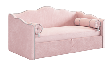Детская кровать с подъемным механизмом Лея (Софа) 90х200 (нежно-розовый (велюр)/галька (велюр)) в Мурманске