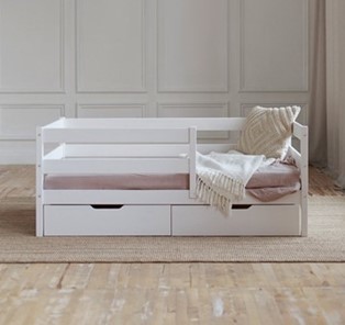 Кровать детская Софа с ящиками, цвет белый в Мурманске