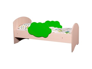 Детская кровать с бортиками Тучка, корпус Дуб млечный, фасад Лайм в Мурманске
