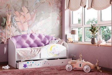 Кровать детская Звездочка с бортиком, Фиолетовый в Мурманске