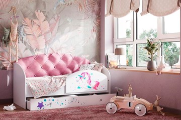 Детская кровать Звездочка с бортиком, Розовый в Мурманске