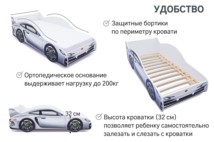 Кровать-машина в детскую Porsche в Мурманске - изображение 6
