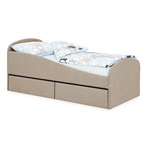 Кровать с ящиками Letmo 190х80 песочный (рогожка) в Мурманске - предосмотр