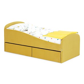 Детская кровать с ящиками Letmo 190х80 горчичный (велюр) в Мурманске