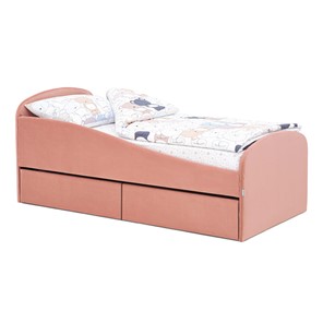 Мягкая кровать с ящиками Letmo 190х80 пудровый (велюр) в Мурманске