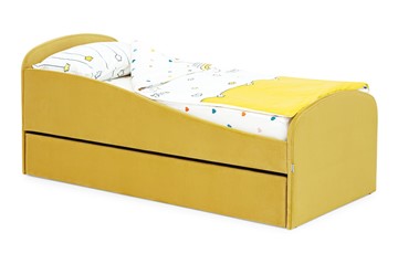 Кровать с ящиком Letmo горчичный (велюр) в Мурманске