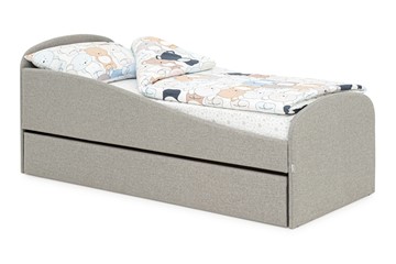 Мягкая кровать с ящиком Letmo халва (рогожка) в Мурманске