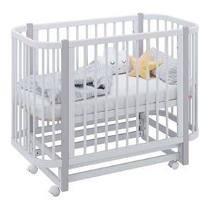 Кроватка в детскую POLINI Kids Simple 350 Белый / Серый в Мурманске - предосмотр