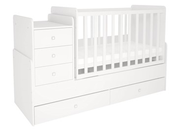 Кровать для новорожденных с комодом POLINI Kids Simple 1100 Белый в Мурманске