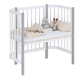 Приставная кровать POLINI Kids Simple 105 Белый / Серый в Мурманске - предосмотр 1