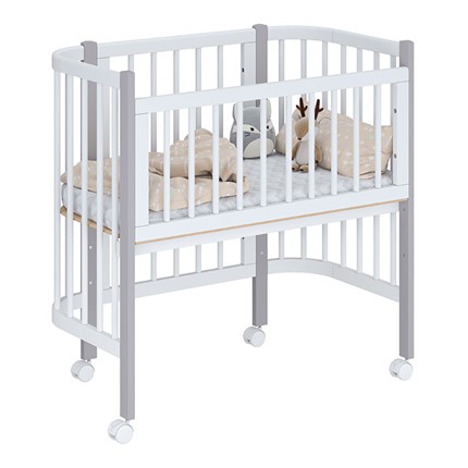 Приставная кровать POLINI Kids Simple 105 Белый / Серый в Мурманске - изображение