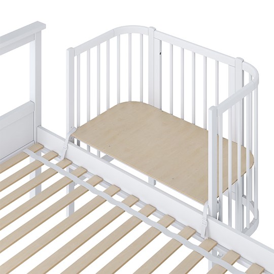 Кроватка приставная POLINI Kids Simple 105 Белый в Мурманске - изображение 2