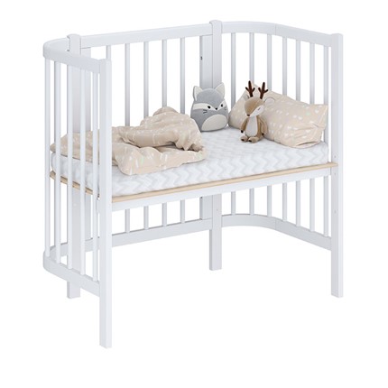 Кроватка приставная POLINI Kids Simple 105 Белый в Мурманске - изображение