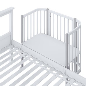 Кроватка детская приставная POLINI Kids Simple 120 Белый / Серый в Мурманске - предосмотр 4